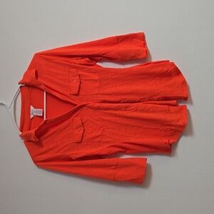 Candie's orange button down 3/4 sleeve medium juniors